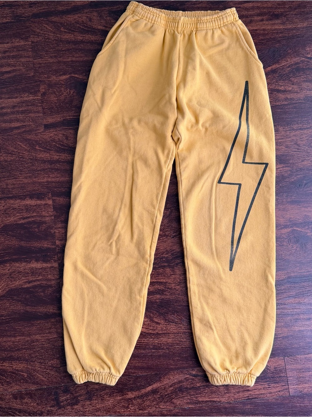 Shadow Hill USA Lightning Bolt Sweatpants Unisex Size S Yellow